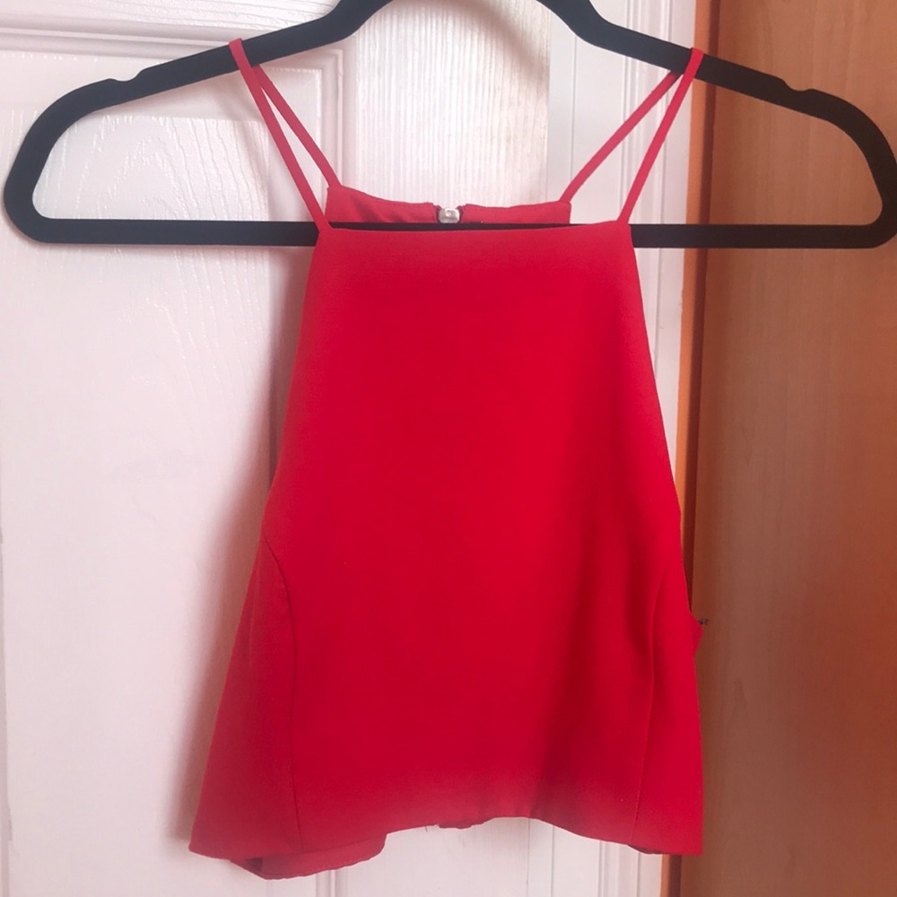 Red Halter Crop Top
